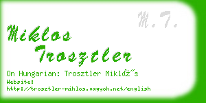 miklos trosztler business card